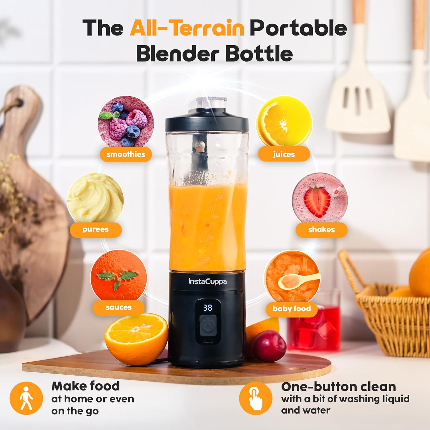 InstaCuppa Portable Blender Bottle